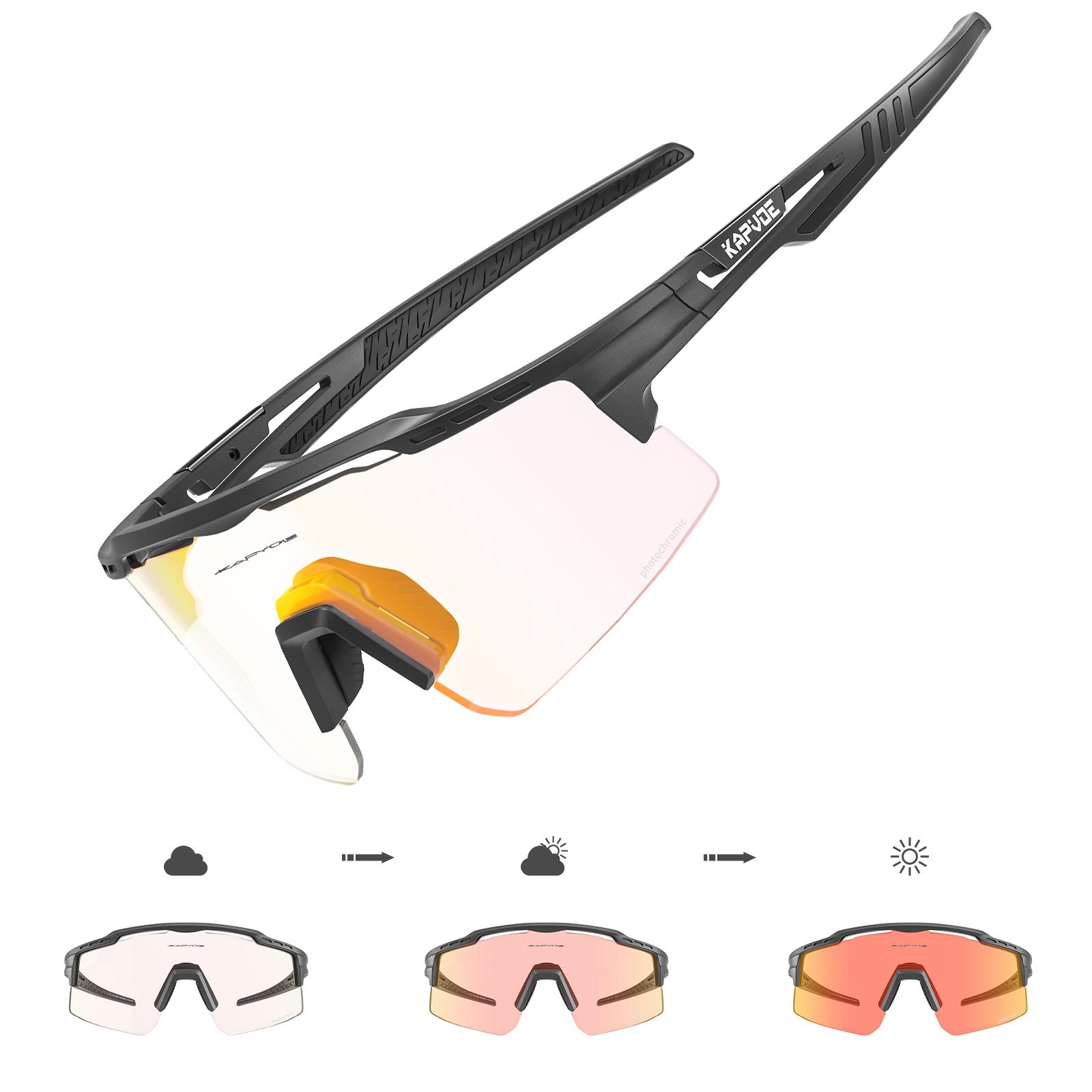 

Kapvoe Photochromic Cycling Glasses UV400 MTB Sunglasses for Men Outdoor Sports Safety Bike Eyewear photochromic-1lens