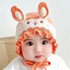 New baby hat autumn and winter cute boys and girls newborn knitted wool rabbit ear hat
