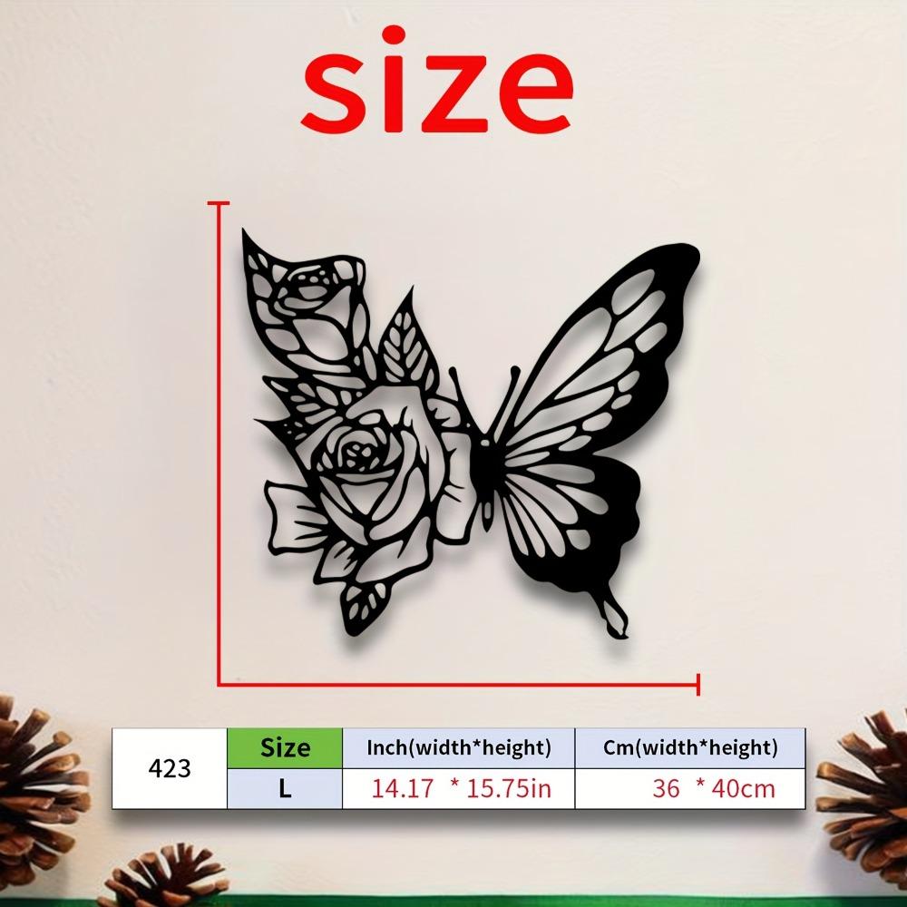 

Metal Butterfly Flower Wall Decor 15.75 Inch Art Sculpture for Living Room Bedroom Home