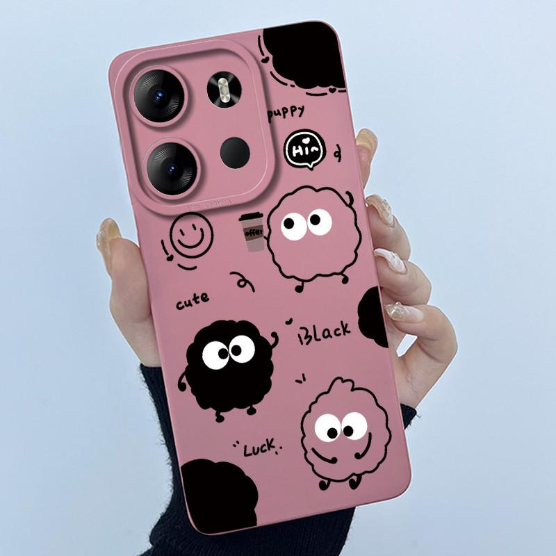 For Tecno Spark Go 2023 Pop 7 Pro BF7 Infinix Smart 7 Plus Smart7 HD Case Lovely Cartoon Cat Liquid Silicone Soft TPU Back Cover