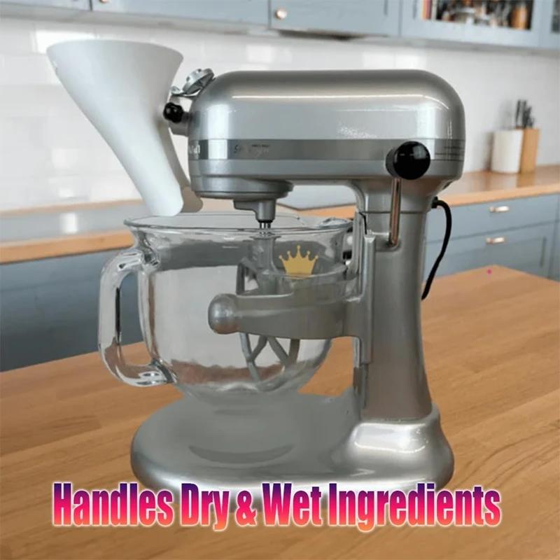Funnel for Kitchen Aid  Easy Pouring Design Prevents Spills and Messes Enables Guided Pouring for Both Flour and Egg Liquid
