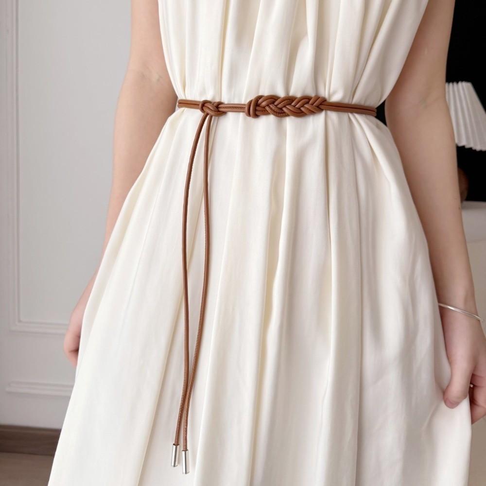 Long Length Waist Rope Belt Solid Color Body Chain Belt Rope Thin Belt  Dress Clothing Accessories