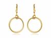 375 Gold Earrings, Hanging, Three English Hoops, Modern Design, Gift