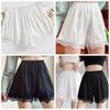 2Pcs Thin Home Pants Breathable Satin Shorts Cool Lace Safety Pants  Homewear