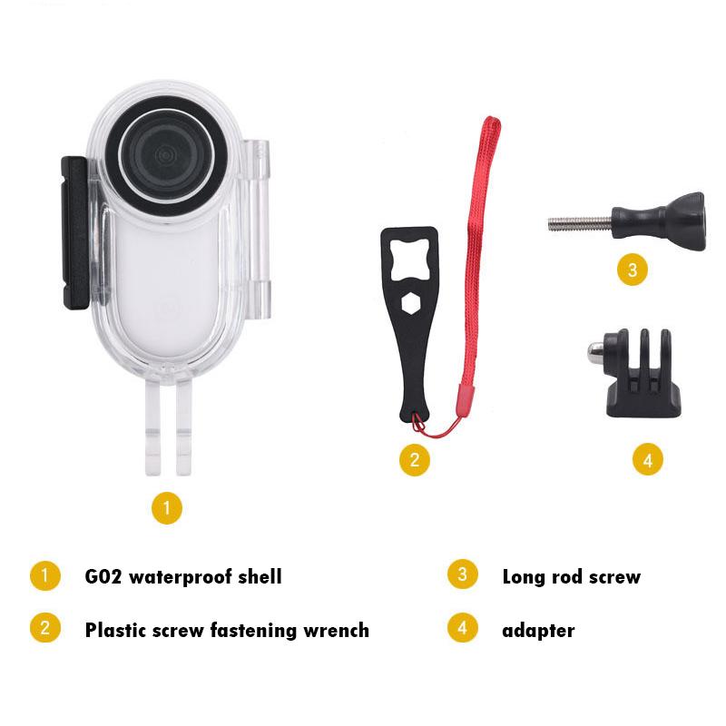 1Pc Insta 360 Go2 Transparent Waterproof Case 30M Diving Protection Frame Case Shell For Underwater Diving Protective Shell