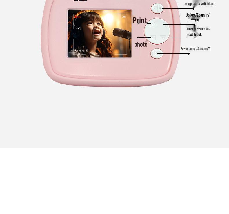 D1 Polaroid Kids Mini Cameră Duală: Imprimare de înaltă definiție și jucărie digitală