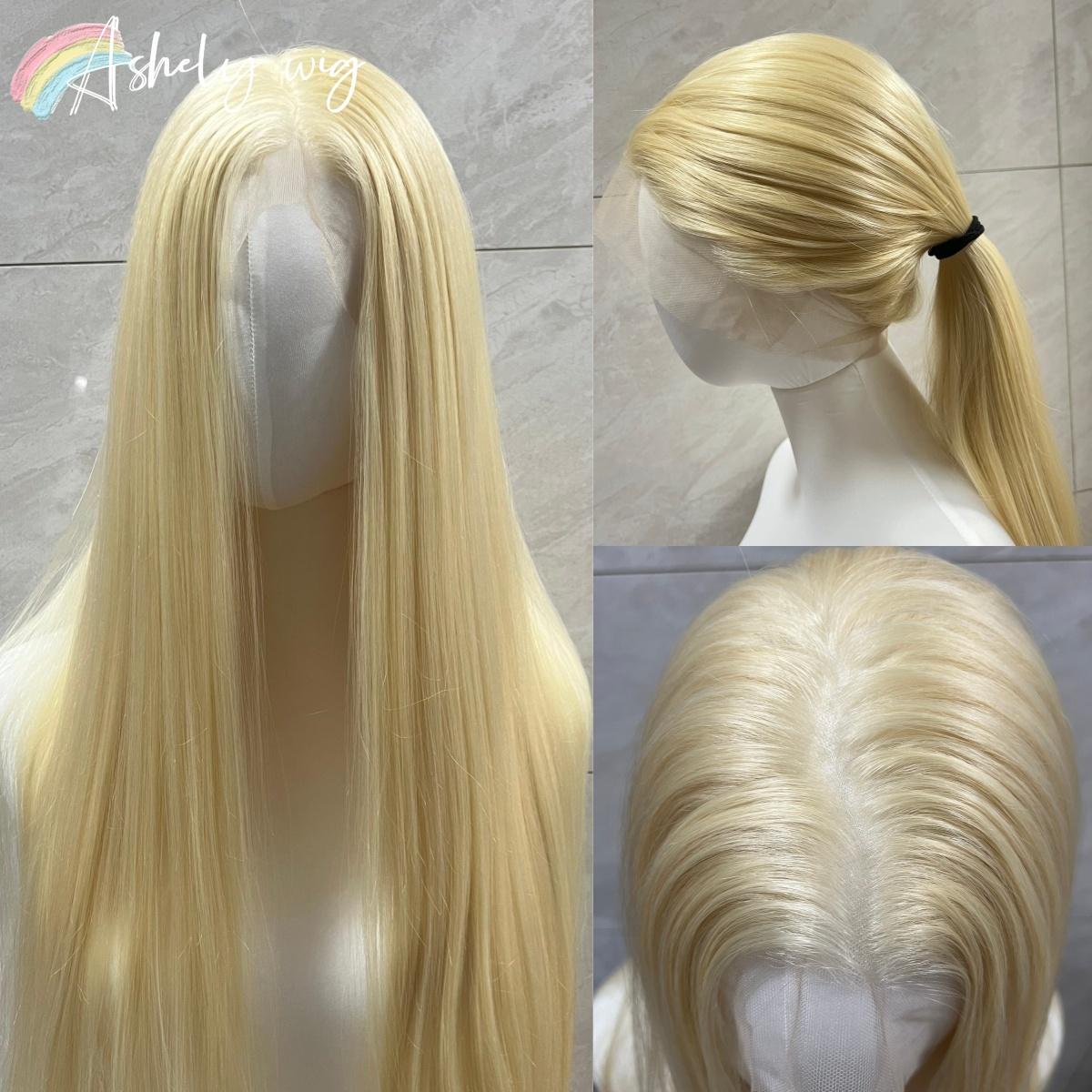 

Ashely Full Lace Wig Blonde 13x4 Lace Front Wigs Long Straight Natural Looking Synthetic Lace Frontal Wig for Daily Use Cosplay (as the picture,26inches&180%&1pc)