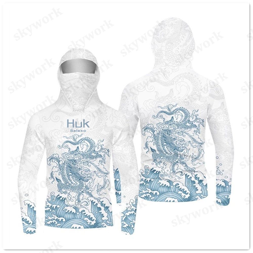 HUK hooded face towel fishing sunscreen suit men's quick-drying breathable fishing suit summer equipment clothing fishing suit