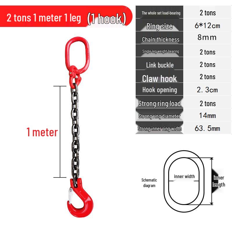 Complete Lifting Chain Sling with Hooks for Mining and Rigging