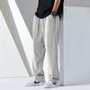 Herren Casual Hose Neue Sommer Dünn Trendig Locker Große Größe Gerade Vertikal Eis Seide Hose