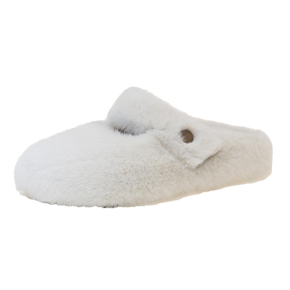 Fashion Slippers Casual Shoes Woman 2024 Pantofle Fur Flip Flops Loafers Cover Toe Luxury New Plush Flat Basic with Fur Rome Rubber Slid