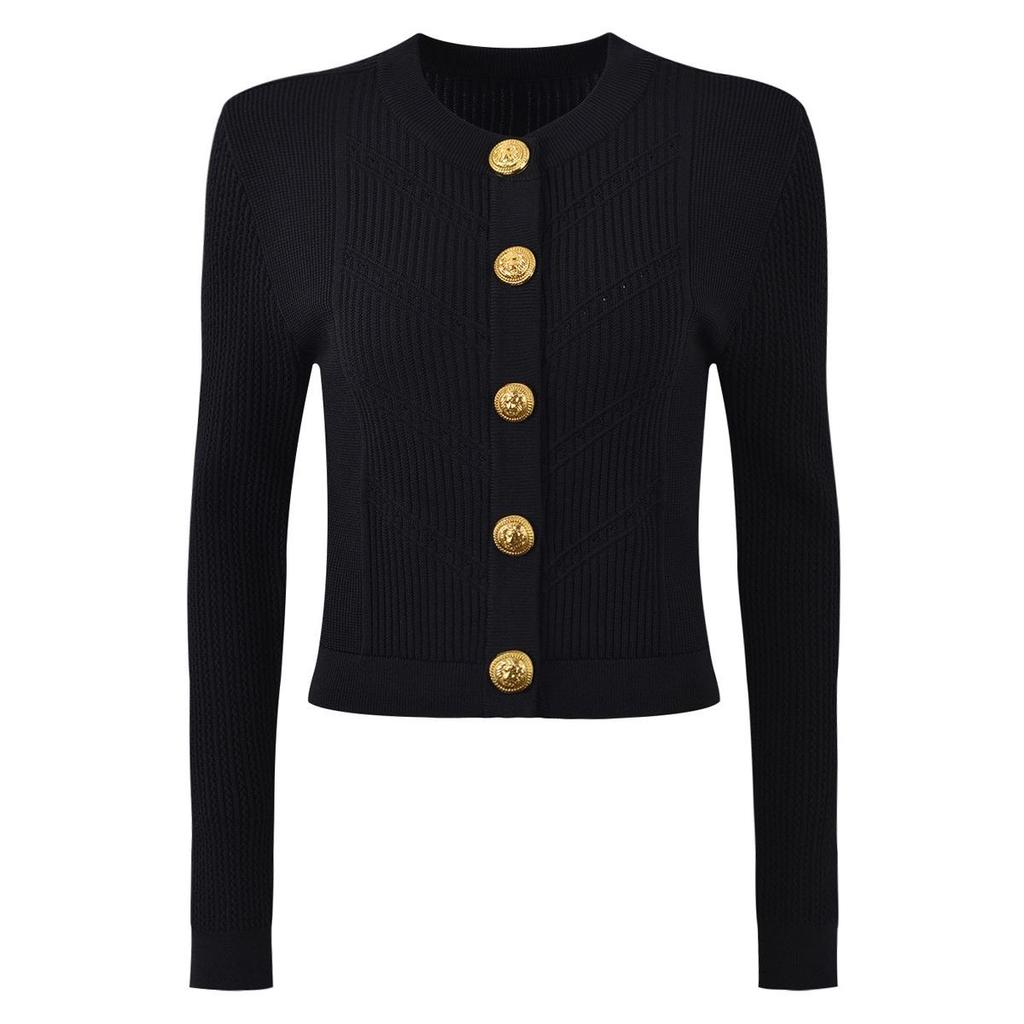 2025 Spring/Autumn Women's Fashion Knitted Cardigan & A-Line Skirt Set