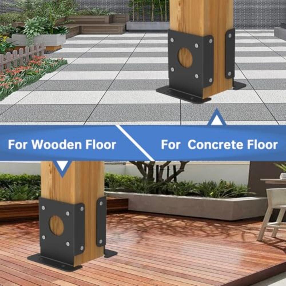 2pcs Sturdy Support Wood Fence Pergola Brackets Easy Installation Wood Fence Post Home Outdoor