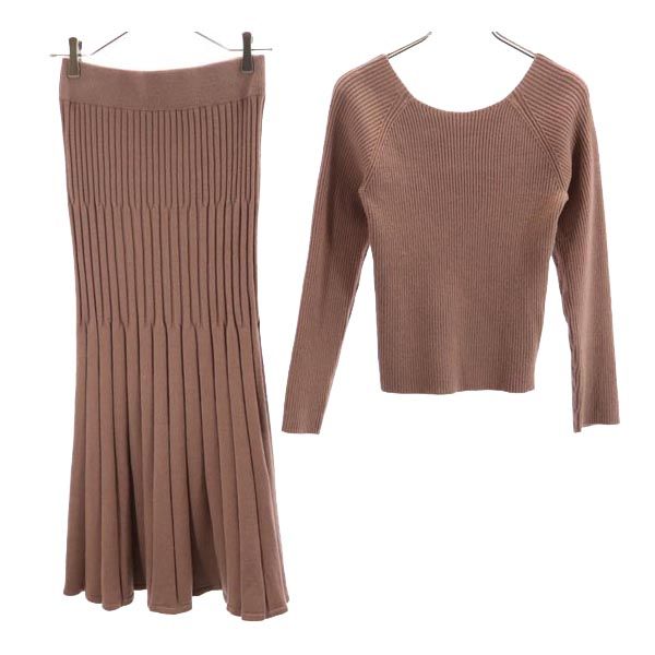 

SNIDEL Комплект из трикотажного кроя в рубчик с длинным рукавом F Розовый Трикотажная юбка Женский Б/у