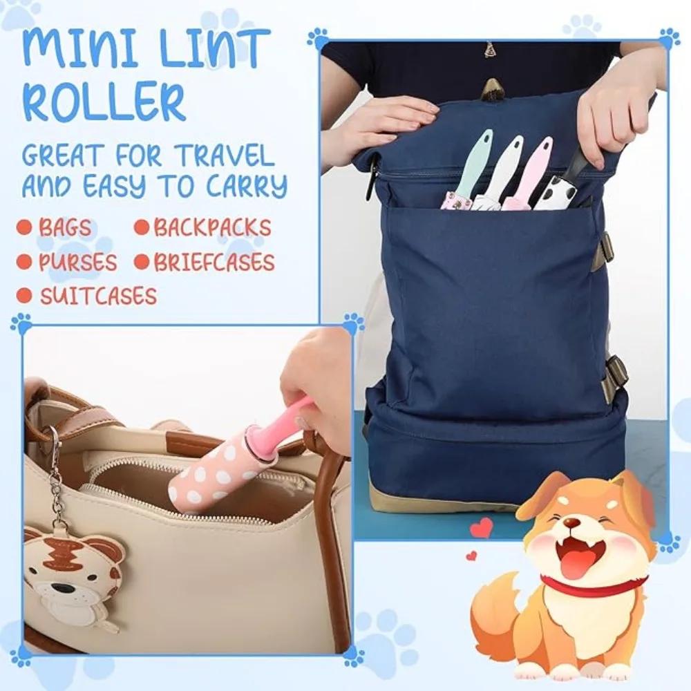 Mini Portable Lint Roller Clothes Dust Fluff Pet Hair Sticky Brush Rolls Clothes Coat Lint Roller Dog Pet Hair Remover
