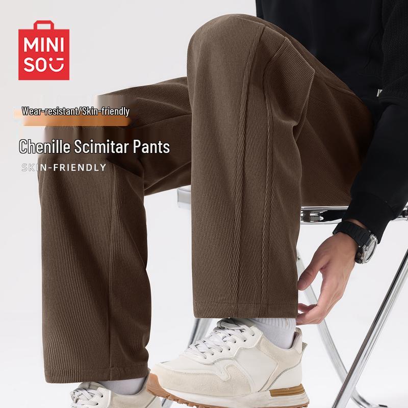 

MINISO Men s Curved Leg Chenille Casual Pants 3XL