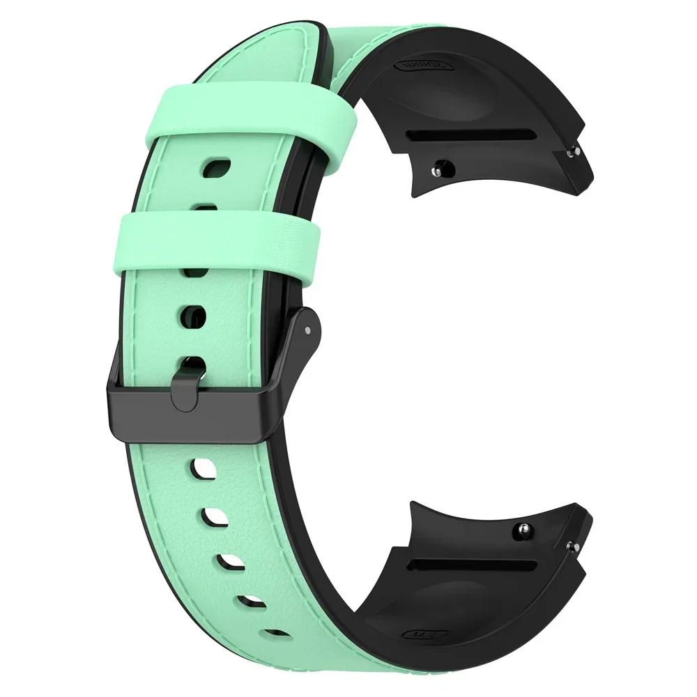 Silicone Leather Bracelet For Samsung Galaxy Watch 7 6 5 Pro 40mm 44mm Band Watch 6 4 Classic 47/43/46mm Strap Correa Watchband