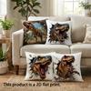 Dinosaur Print Double-Sided Printed Pillow Cover Short Plush Suitable Living Rooms Bedrooms Sofas Throw Cushion Cover