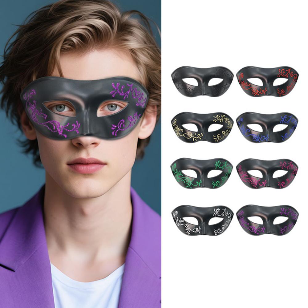 Painted Beauty Half Face Mask Retro Jazz Prince Mask Couple Masks Halloween Party Mask Prop Christmas Masquerade Party Gift