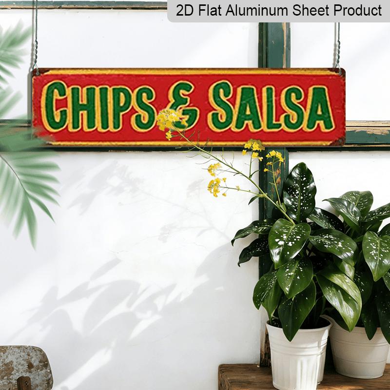 1pc Vintage "Salsa" Metal Aluminum Sign 15.7×3.94inch, Rustic Wall Art for Mexican Kitchen Restaurant Porch Garden Bar, Ideal Decor & Gift