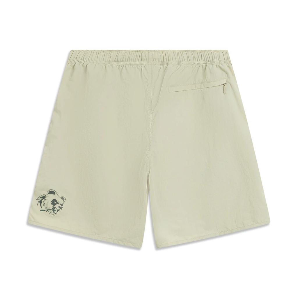 Li Ning Basketball Series Bad Five Solid Color Lace-Up Mid-Waist Breathable Versatile Straight-Leg Sports Shorts Men Shorts AKSV871-3