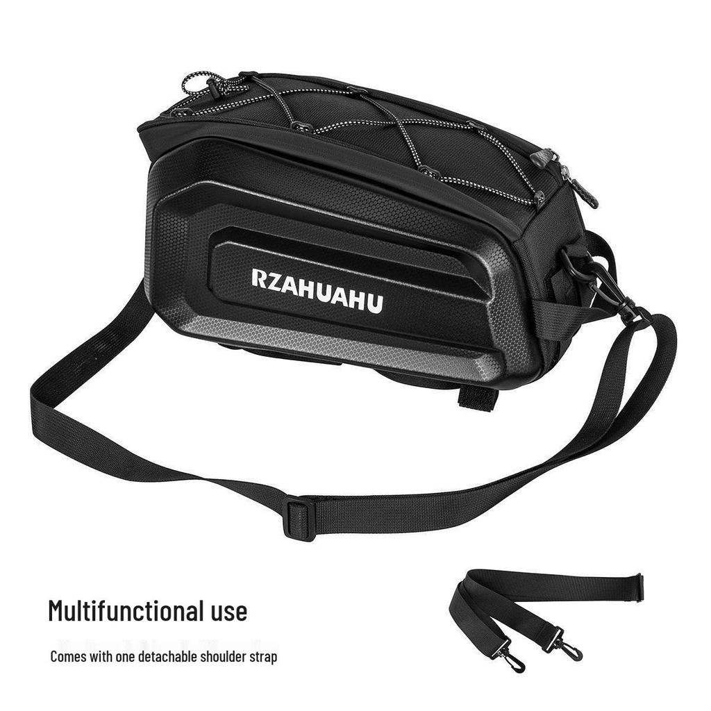 RZAHU Waterproof Bike Top Tube Bag with Dual Pouches and Phone Holder