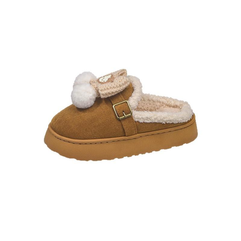 Cartoon cat going out cotton slippers heightening warm and comfortable slippers going out thickened cotton slippers bread shoes winter cotton mop