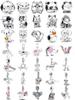 New 925 Silver Cute Animal Dog, Rabbit, Elephant, Cat Suitable for Europe Bracelet DIY Accessories Exquisite Jewelry