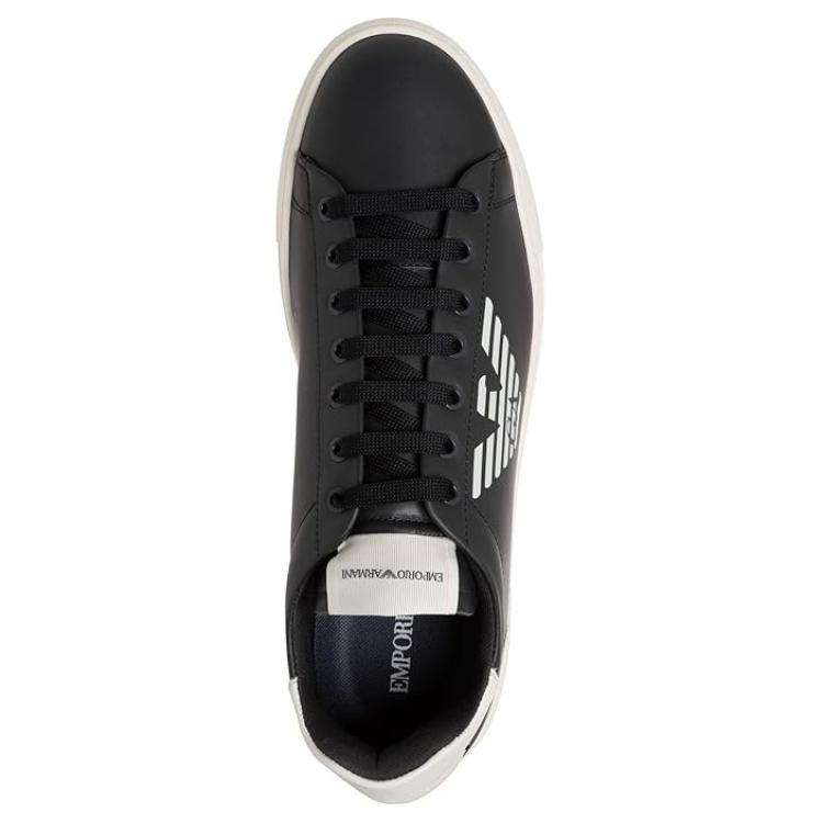 Emporio Armani Leather Low-Top Lace-Up Fashion Sneakers Men sneakers Blue X4X554XF66300120