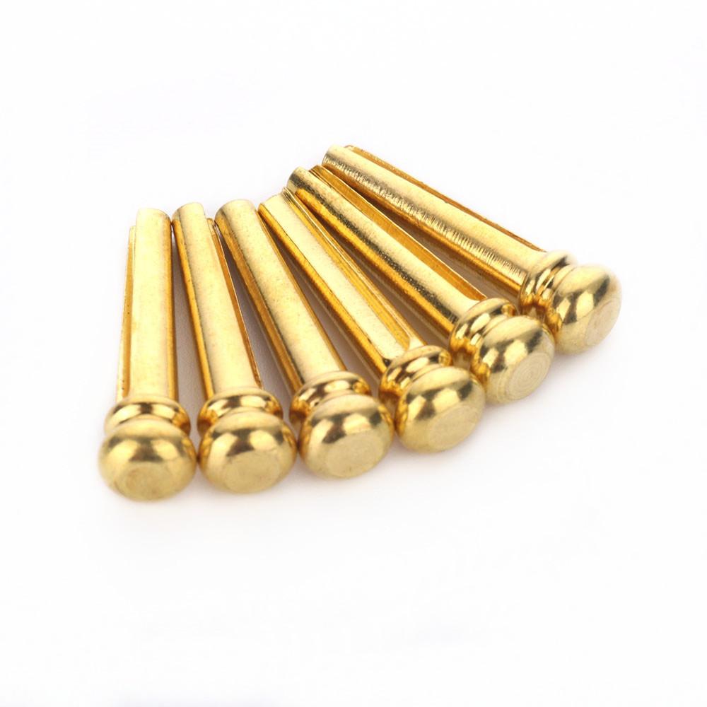 6pcs Guitar Bridge Pins 6 String Pegs Pins Metal Brass Endpin Guitar Fixed String Nail for Acoustic Guitar