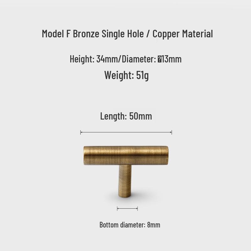 Bronze Brass Pull Handle: New Chinese Style Cabinet, Wardrobe & Drawer Retro Door Handle
