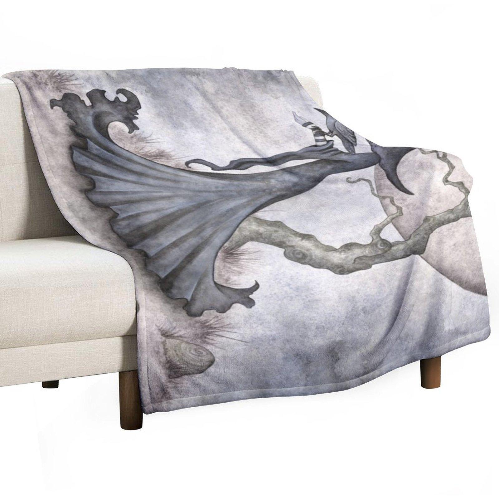Raven Whisperer Throw Blanket sofa bed Heavy Nap Beach Blankets 30x40in