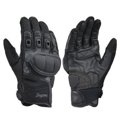 Guantes de Moto Daytona de Cuero Duro para Smartphone con Malla Transpirable para Confort, Talla 45892 Guantes, Verano, Malla, (Cuero de cabra), Protector, Compatible, DG-008,