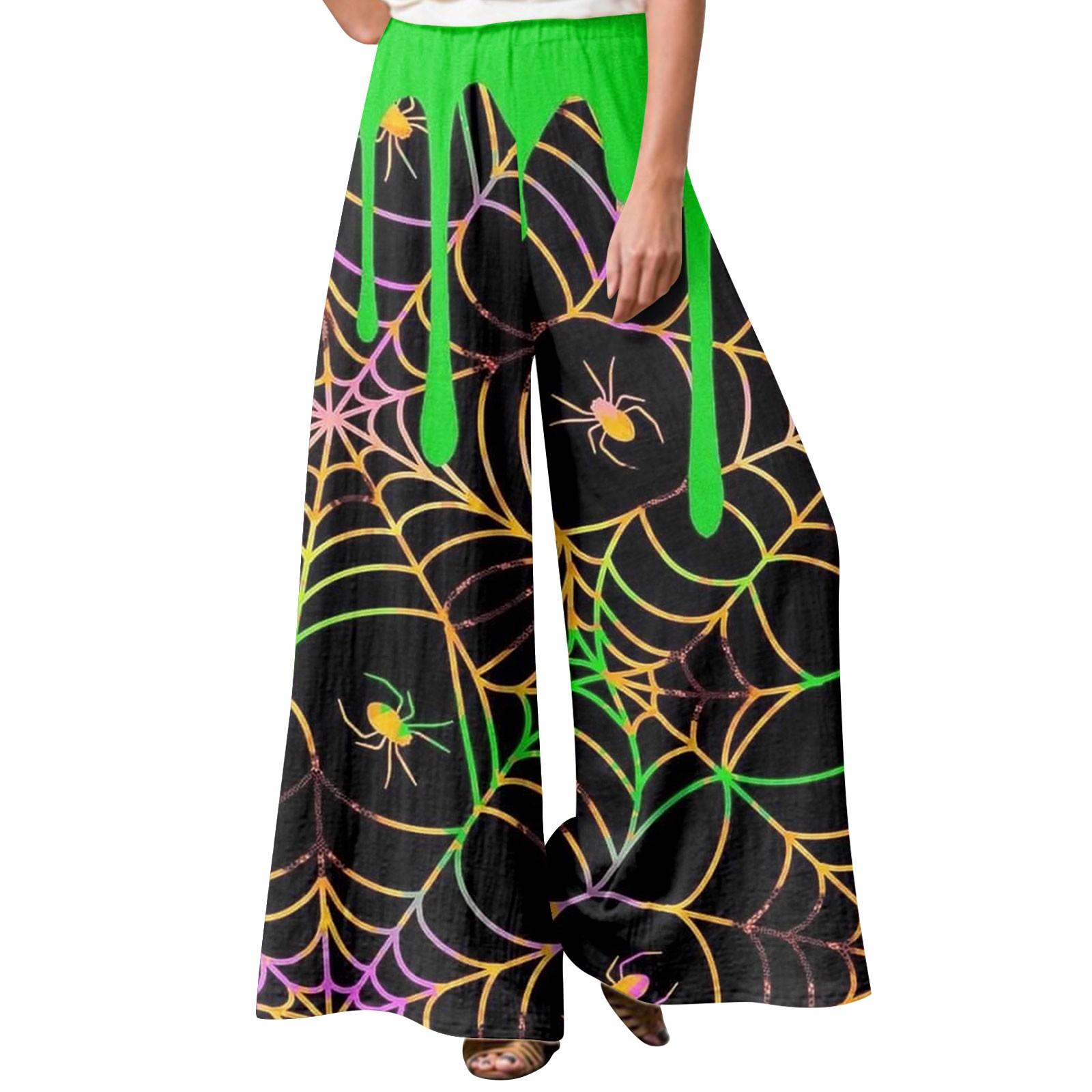 

Женские зимние спортивные штаны с принтом на Хэллоуин Повседневные брюки Женские флисовые спортивные штаны Широкие прямые брюки XXXXL зелёный