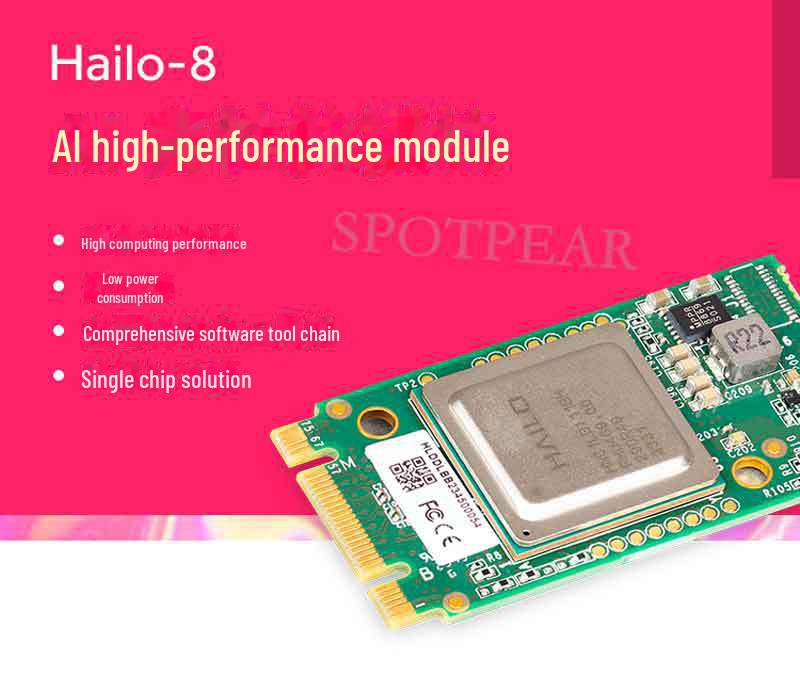 Raspberry Pi PCIe M.2 HAT with Hailo8 AI Kit for Pi5 (13/26 TOPS)