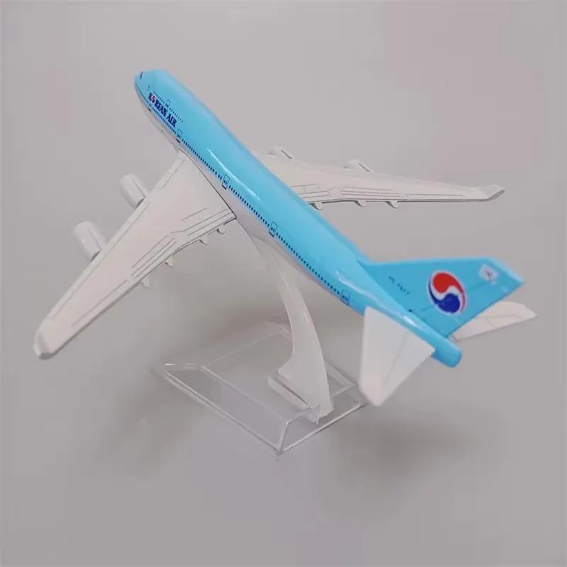 Alloy Metal Planes Aircraft Model Airplane Korea Air Airlines B747 Plane 16cm Display Diecast 747 With Stand Airplanes Decoratio