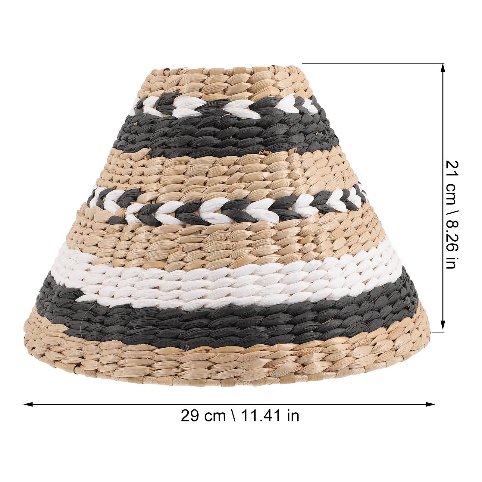 

Woven Lamp Shade Creative Decorative Rustic Paper Weaving Lamp Cover Table Floor Light Shade Household Home Lampshade чорний