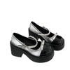 Versatile heightening round head platform small leather shoes women's new summer skirt Mary Jane shoes