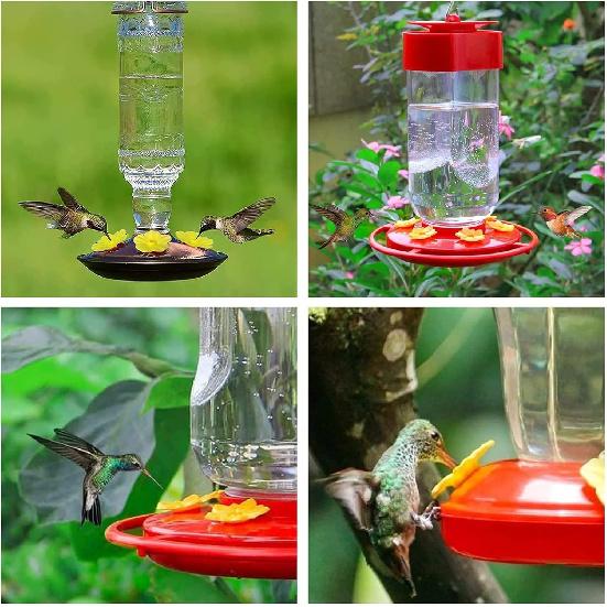 30 Sets Hummingbird Feeder Replacement Flowers, Realistic Designed Hummingbird Flowers, Plastic Hummingbird Feeder Parts, Bee Proof Hummingbird
