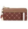 And Chouette Round Zipper Monogram Line Long Wallet for Cute and Gift Wrapping Samantha [ONLYOU] L-Shaped Women, Stylish, Available, (Wine Red)