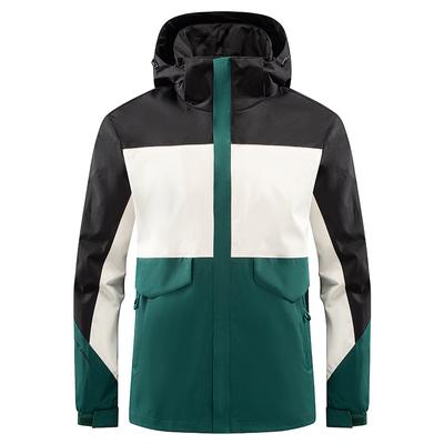 Outdoor Sports Couple's Jacket, Autumn and Winter New Men's and Women's Waterproof Mountaineering Jacket, Color-blocked Hooded Top
