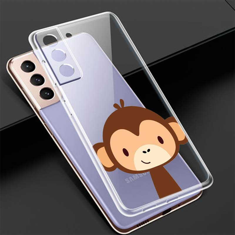 

Силиконовый чехол с милой обезьянкой из мультфильма для Samsung Galaxy S22 S21 S20 FE Ultra S10 S10E Lite S9 Plus, прозрачный чехол для телефона Samsung S9 Plus