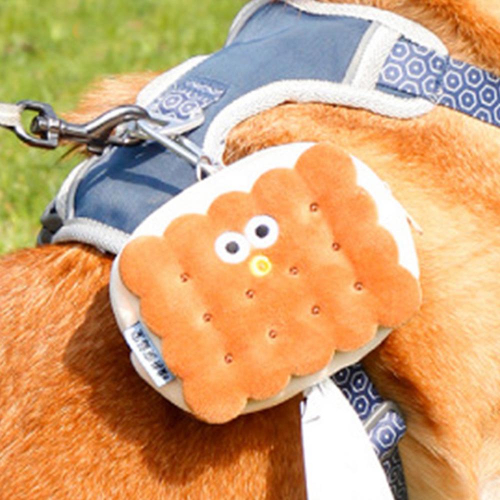Poop Bag Holder Pet Waste Bag Holder Walking Accessory With Carabiner Clip Cookie Shape Small Pouch For Outdoor Travel Hiking