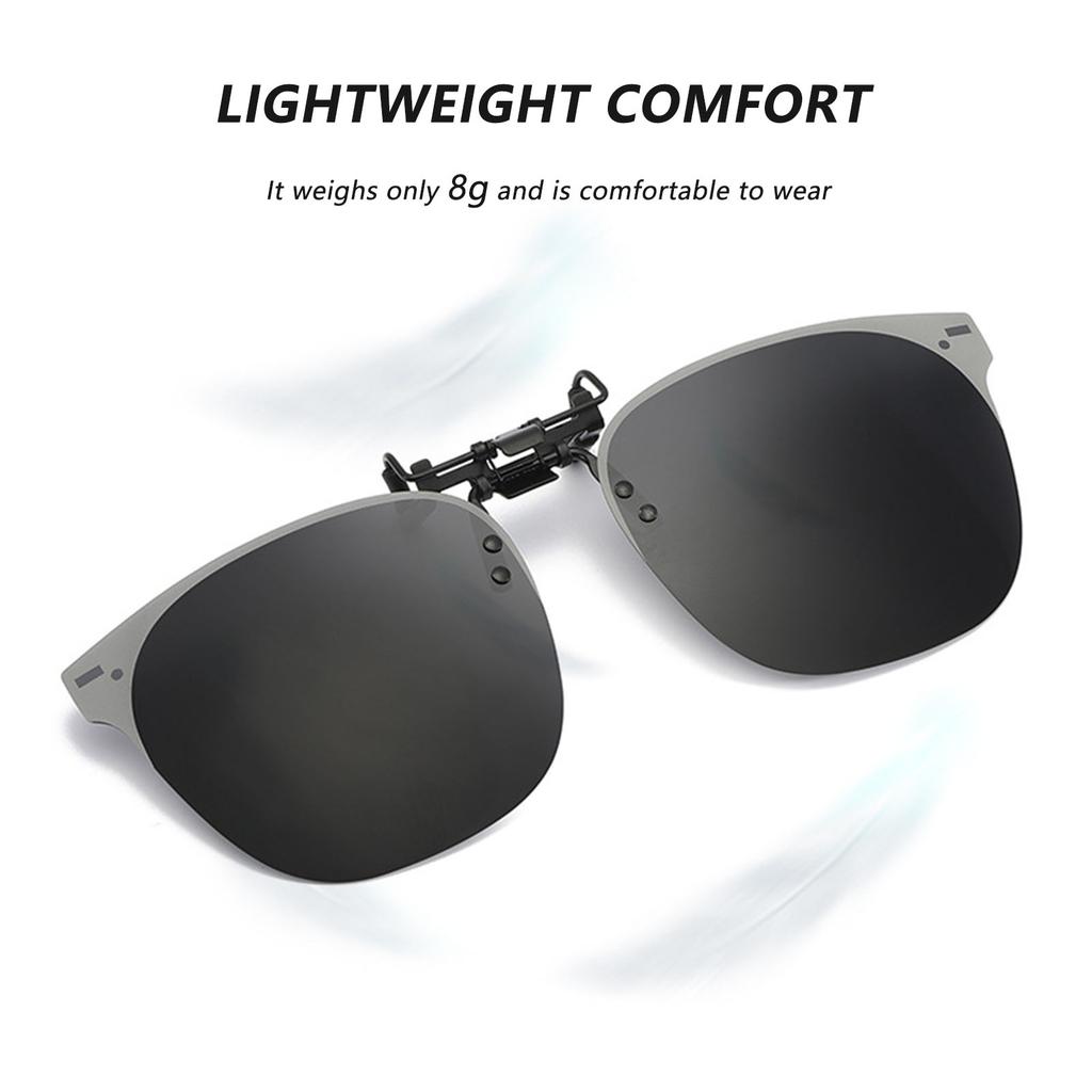 Clip On Sunglasses Rimless Clips Onto Nearsighted Glasses for Sports and Outdoor Activities