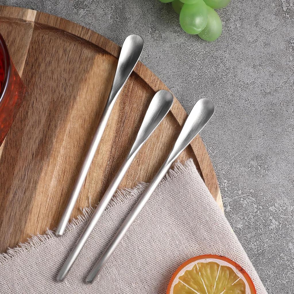 4 PCS Coffee Stirrers Reble, 5 Inch Stainless Steel Coffee Stirrers Metal Stir Sticks, Espresso Spoon for Professional Barista Bar Tea