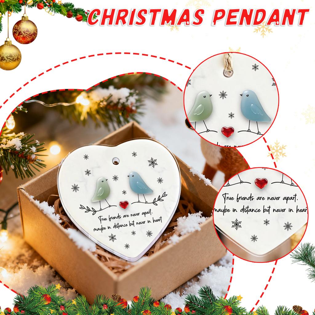 2d Acrylic Heart Shaped Sea Glass Friendship Decor,Friendship Heart Keepsake,Friendship Heart Ornament For Tree Hanging Ornaments,