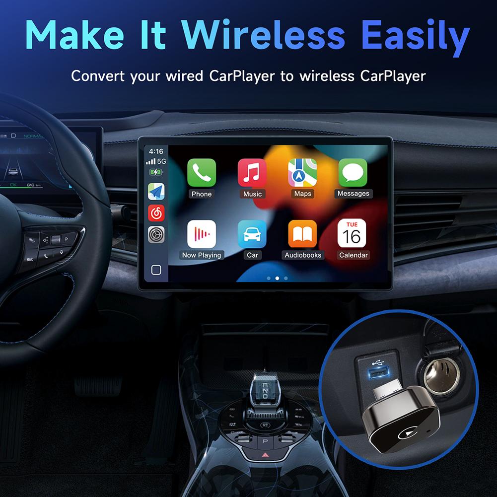 Wired To Wireless Carplay & Android Auto Wireless Adapter Auto Connect Mini Adapter for Cars with OEM Wired CarPlay Android Auto
