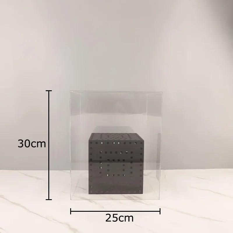 

Black Hollow Cube Minimalist Geometry Ornaments Acrylic Cover Desk Decoration Modern Artwork Geometric Cube Room Aesthetic Decor