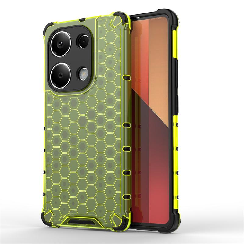 Shockproof Transparent Case For Xiaomi Poco M6 Pro Honeycomb Armor Case For Poco M6 Pro Case Cover For Poco M6 M 6 Pro 6.67inch