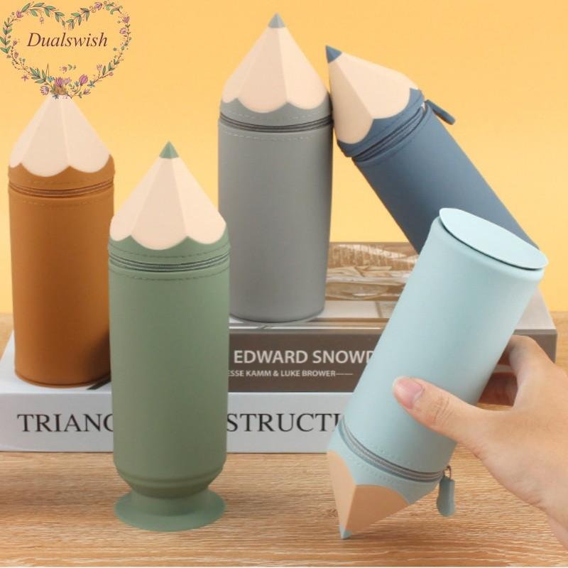 Creative Silicone Pencil Case Large Capacity Dirt Resistant with Suction Cup Pencil Case Student Stationery
